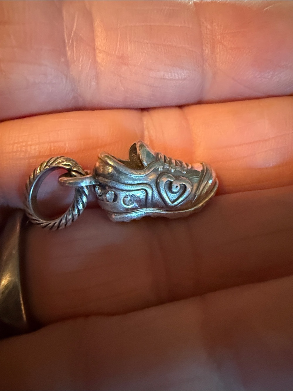 Brighton Silver Sneaker Charm with Heart Detail